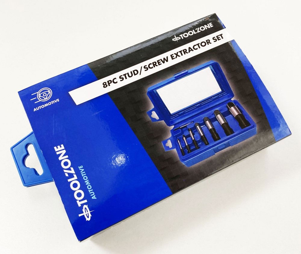 STUD AND SCREW EXTRACTOR SET HSS 8PC 3-26mm - TOOLZONE KDPDR064