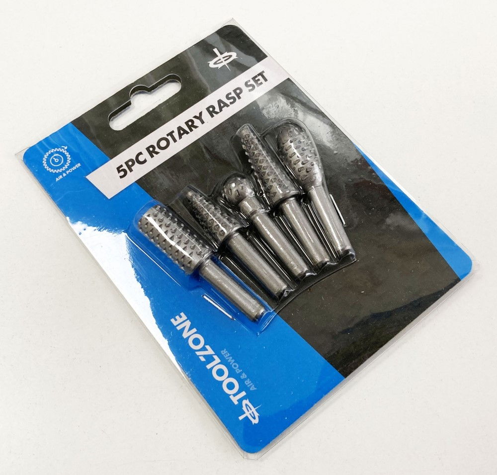 ROTARY RASP SET 5PC 6mm 1/4 SHANK CARBON STEEL - TOOLZONE KDPDR184