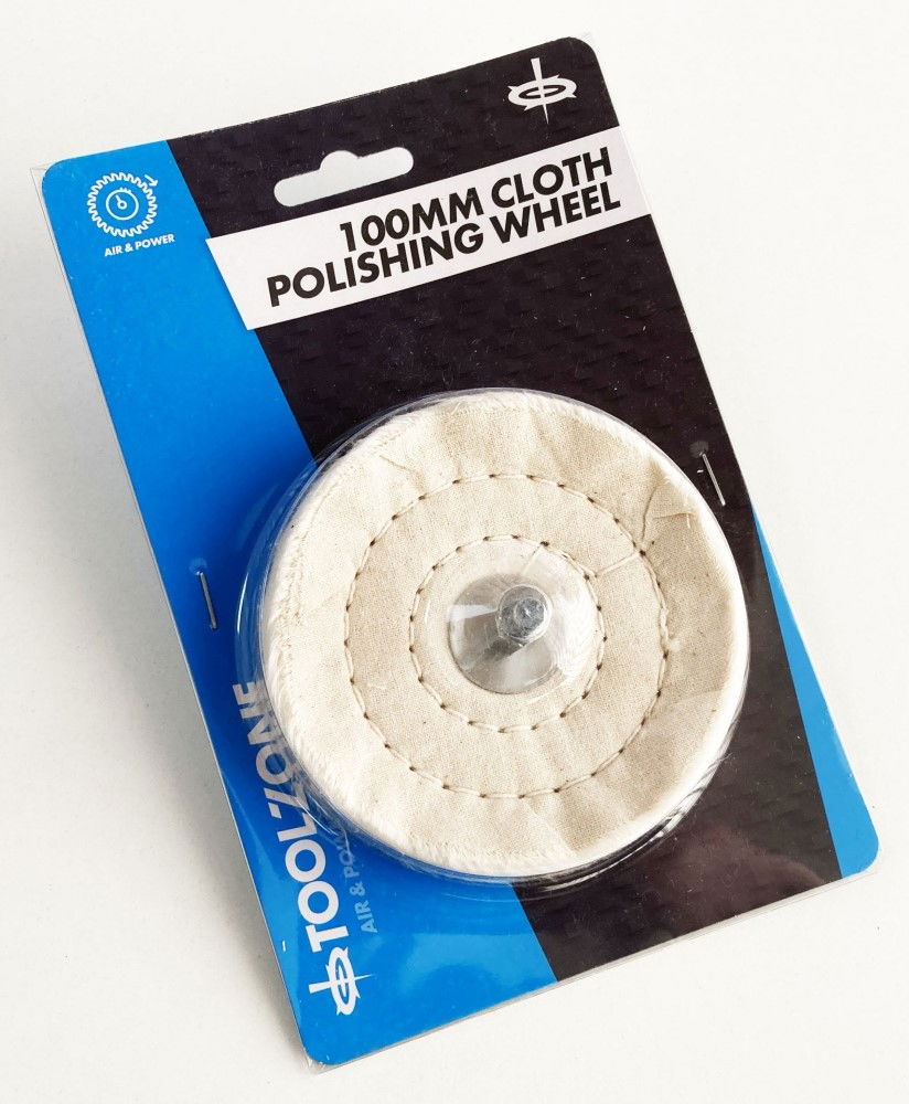 CLOTH POLISHING WHEEL 100mm 1/4 SHANK 40 LAYERS - TOOLZONE KDPDR208