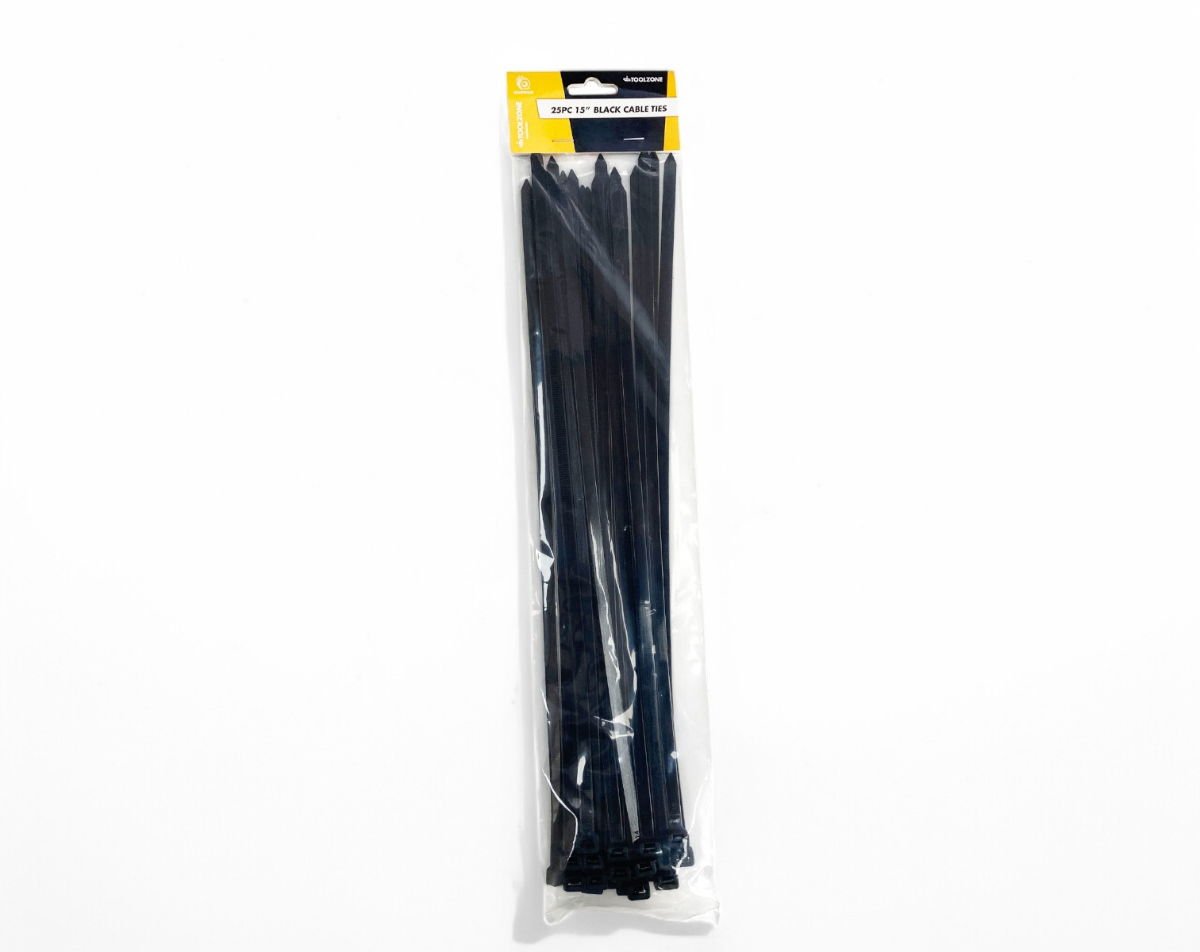 CABLE TIES 25PC BLACK 15 x 7.6mm - TOOLZONE KDPEL146