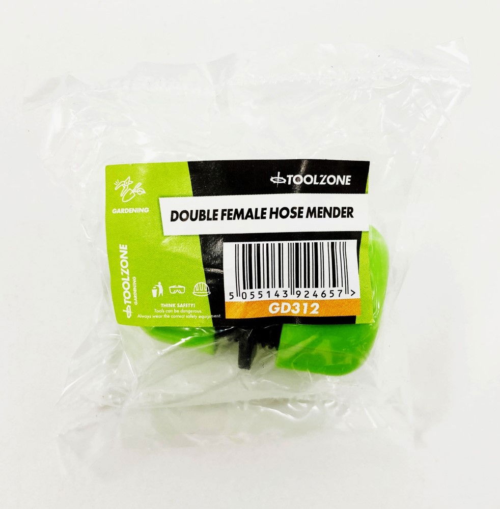 DOUBLE FEMALE HOSE MENDER FOR GARDEN HOSE - TOOLZONE KDPGD312