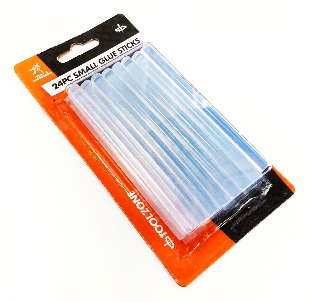 GLUE STICKS 24 PIECES 7.4 x 100mm FOR SMALL HOT MELT GLUE GUNS - TOOLZONE KDPGG010