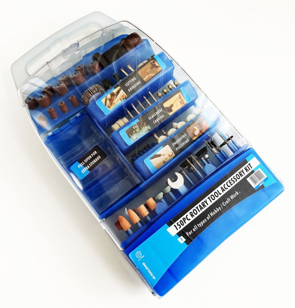 ROTARY ACCESSORY KIT 150pc FOR GRINDING POLISHING CUTTING DRILLING - TOOLZONE KDPHB261