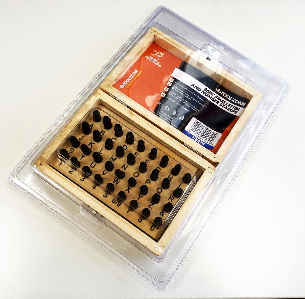 LETTER AND NUMBER STAMPS 36pc 5mm HEIGHT 60mm LENGTH - TOOLZONE KDPHB274
