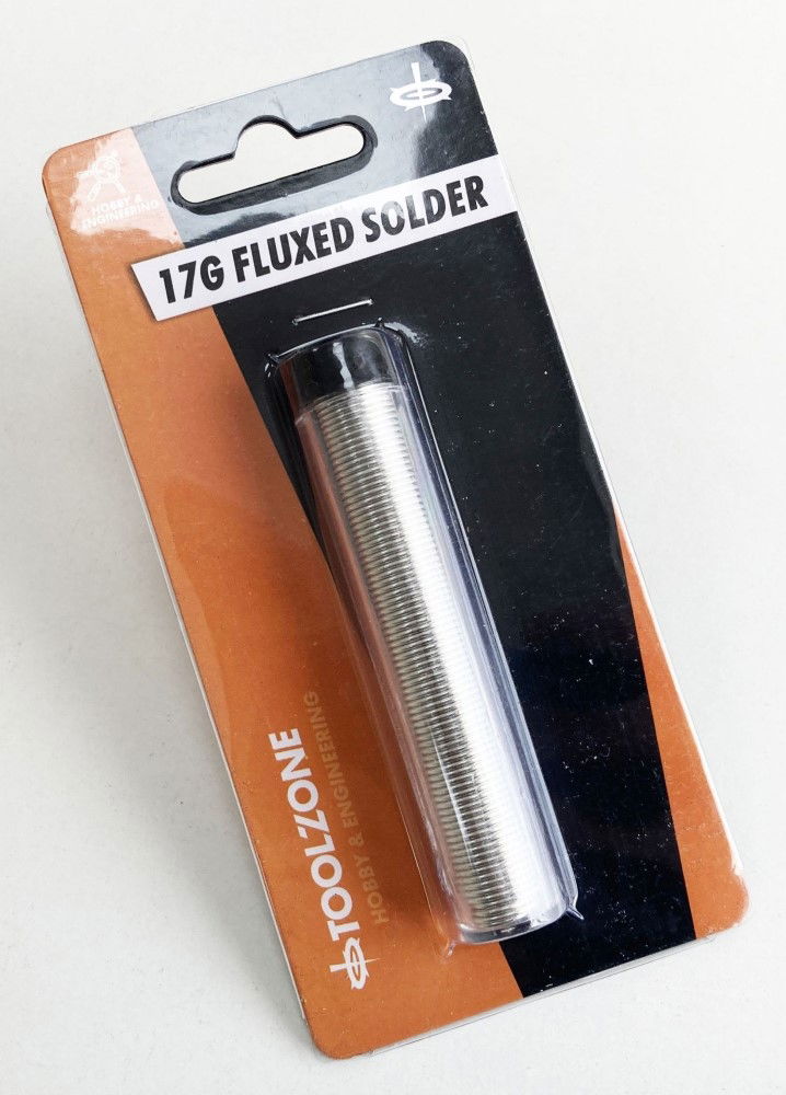 FLUXED SOLDER LEAD FREE 17g 1mm DIAMETER TIN COPPER - TOOLZONE KDPHB283