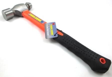 BALL PEIN HAMMER 16oz 70% FIBRE HANDLE ORANGE 330mm - TOOLZONE KDPHM062