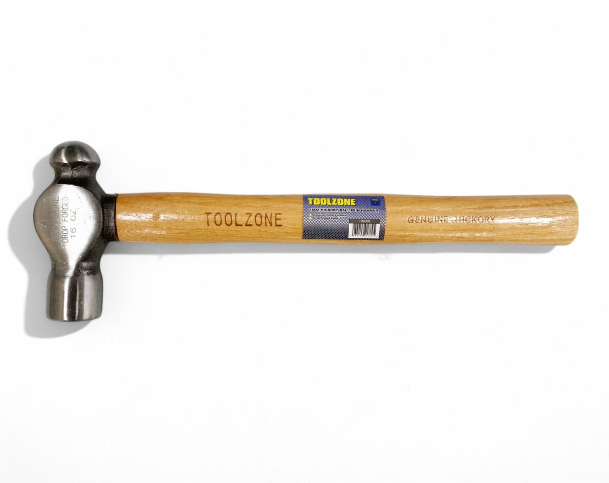 BALL PEIN HAMMER 16oz HICKORY HANDLE 330mm - TOOLZONE KDPHM066