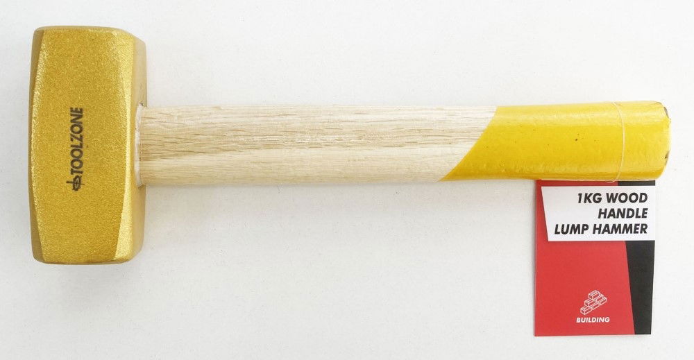 LUMP HAMMER 1kg GOLD HEAD 27cm - TOOLZONE KDPHM072