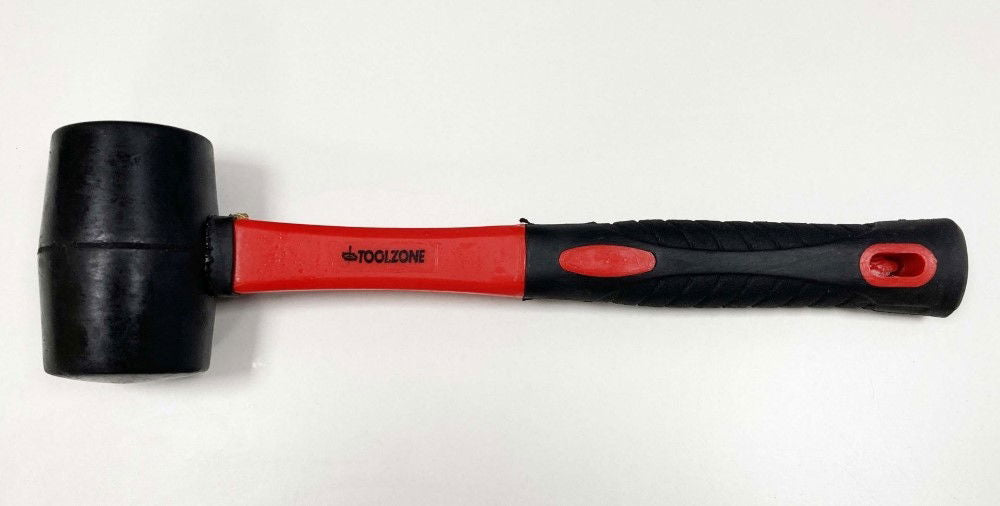 RUBBER MALLET 16oz BLACK FIBREGLASS HANDLE 350mm - TOOLZONE KDPHM107