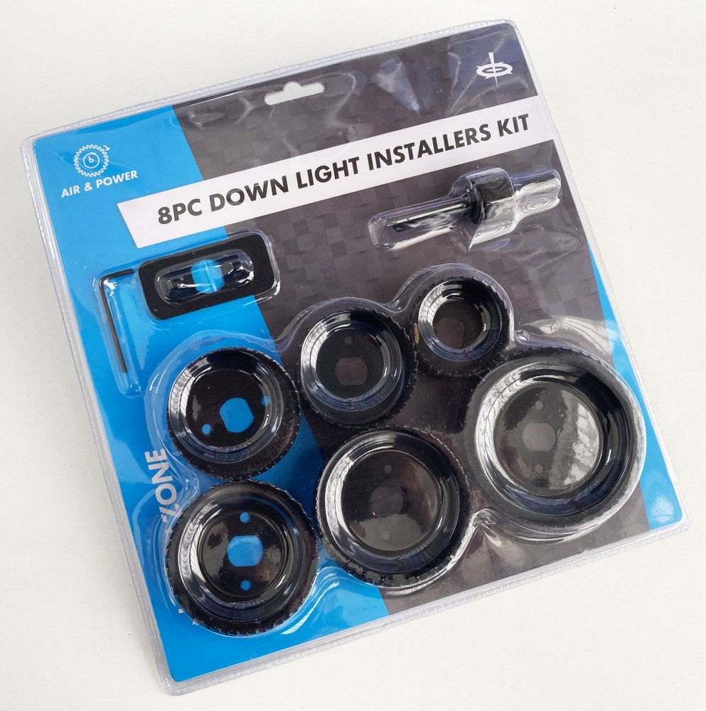 DOWN LIGHT INSTALLERS KIT 8pc SIZES 51-89mm - TOOLZONE KDPHS036