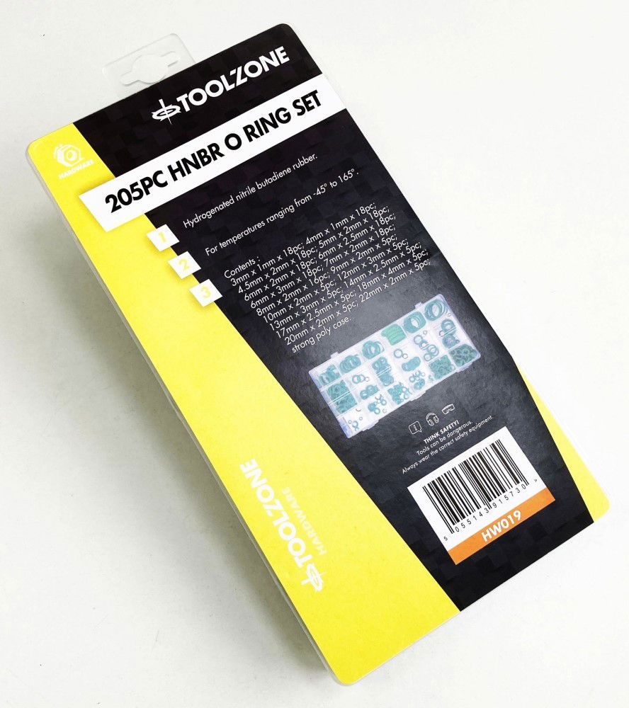 O RING SET 205pc HNBR VARIOUS SIZES - TOOLZONE KDPHW019