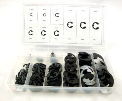 E CLIP ASSORTMENT 300pc IN STORAGE BOX - TOOLZONE KDPHW158