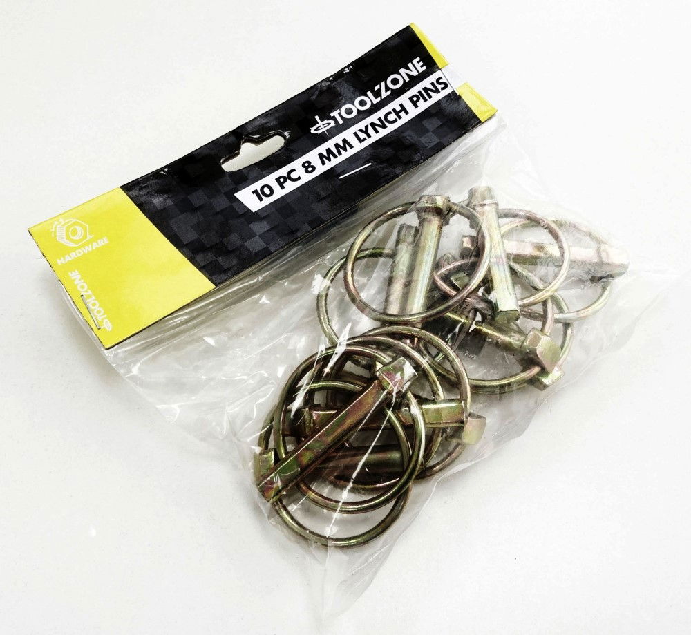 LINKAGE PIN SET 10pc 8mm GALVANISED - TOOLZONE KDPHW164