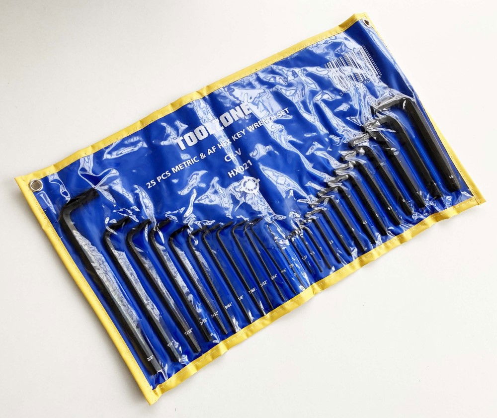 HEX KEY SET METRIC AND AF 25pc IN WALLET CHROME VANADIUM - TOOLZONE KDPHX021