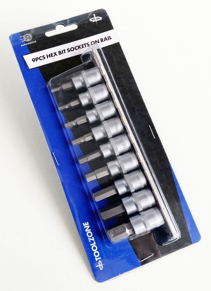 HEX BIT SOCKET SET METRIC 3/8 DRIVE 9pc CHROME VANADIUM - TOOLZONE KDPHX035