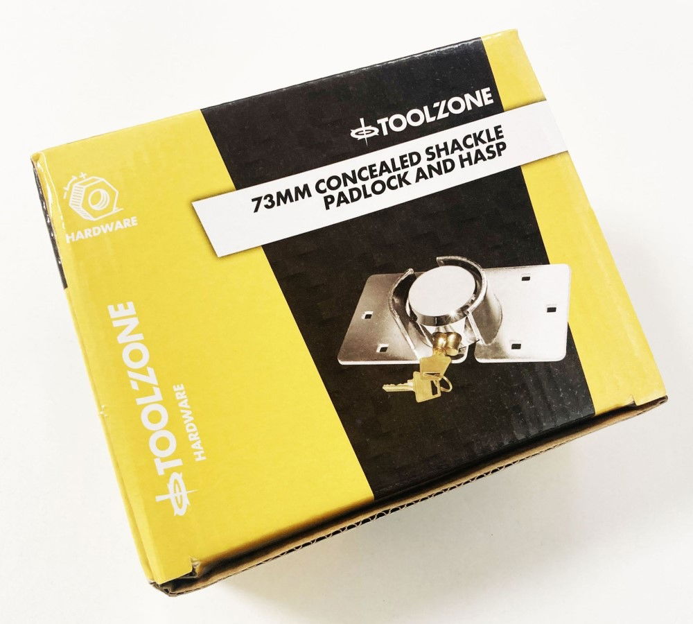 SHACKLESS LOCK AND HASP 73mm CONCEALED SHACKLE WITH 2 KEYS - TOOLZONE KDPLK107