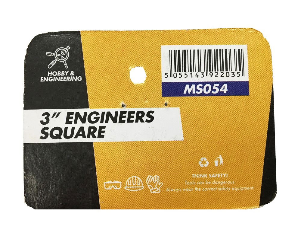 ENGINEERS SQUARE 75mm SOLID STEEL - TOOLZONE KDPMS054