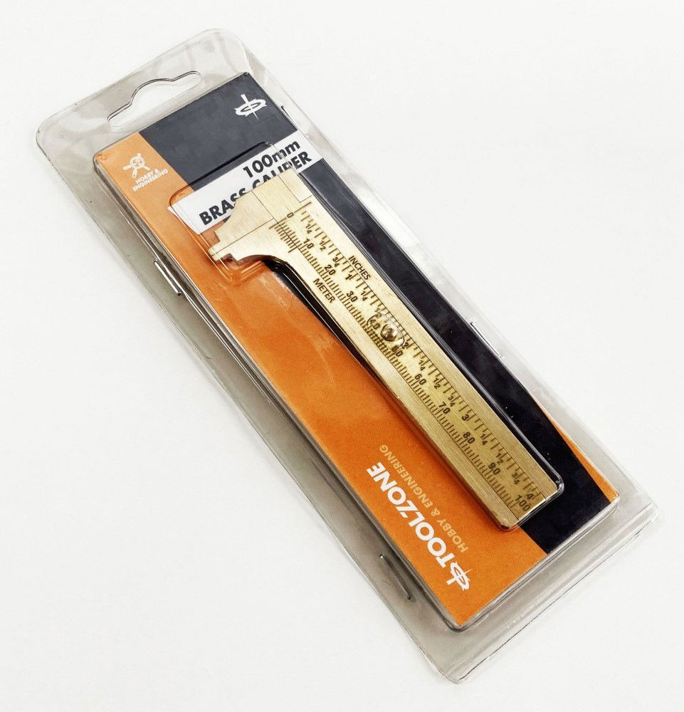 CALIPER VERNIER BRASS 100mm METRIC AND IMPERIAL - TOOLZONE KDPMS060