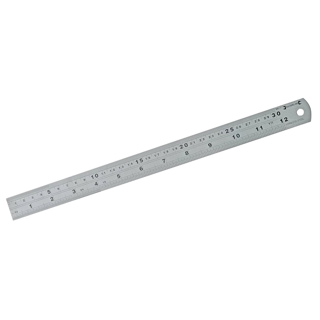 STAINLESS STEEL RULER 12 1mm THICKNESS METRIC AND IMPERIAL - TOOLZONE KDPMS100