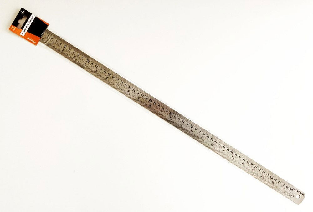 STAINLESS STEEL RULER 24 1.2mm THICKNESS METRIC AND IMPERIAL - TOOLZONE KDPMS101