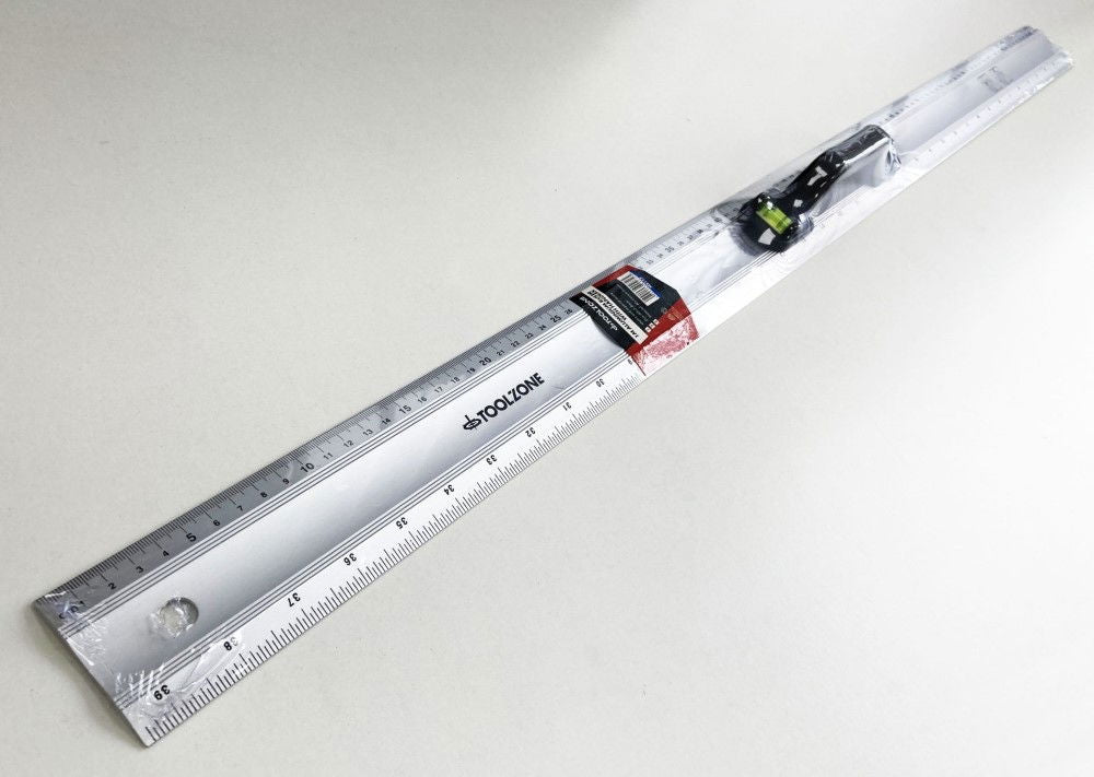 ALUMINIUM RULER 40 WITH HANDLES AND SPIRIT LEVEL METRIC AND IMPERIAL - TOOLZONE KDPMS117