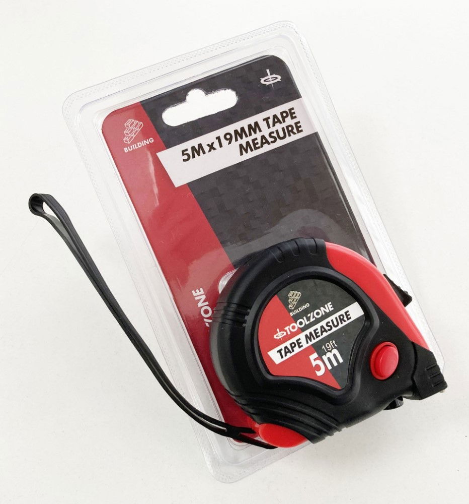TAPE MEASURE 5m x 19mm RUBBER COATED METRIC AND IMPERIAL - TOOLZONE KDPMS123