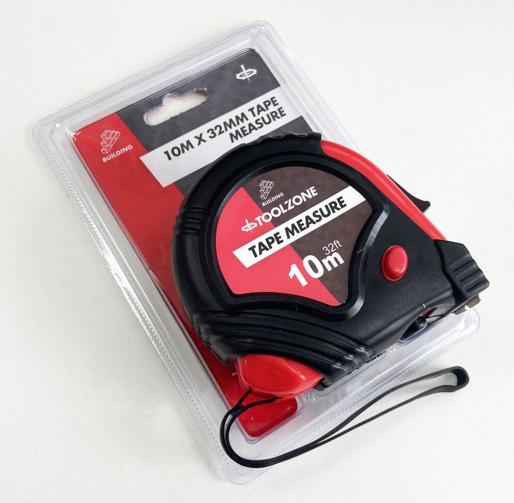 TAPE MEASURE 10m x 32mm RUBBER COATED METRIC AND IMPERIAL - TOOLZONE KDPMS125