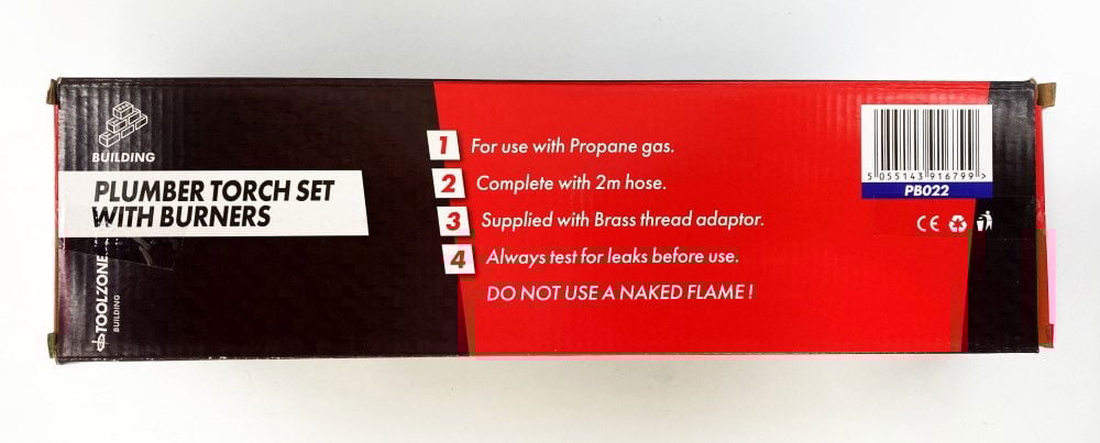 PLUMBER GAS TORCH KIT WITH 1.5m HOSE VARIABLE CONTROL PROPANE ONLY - TOOLZONE KDPPB022