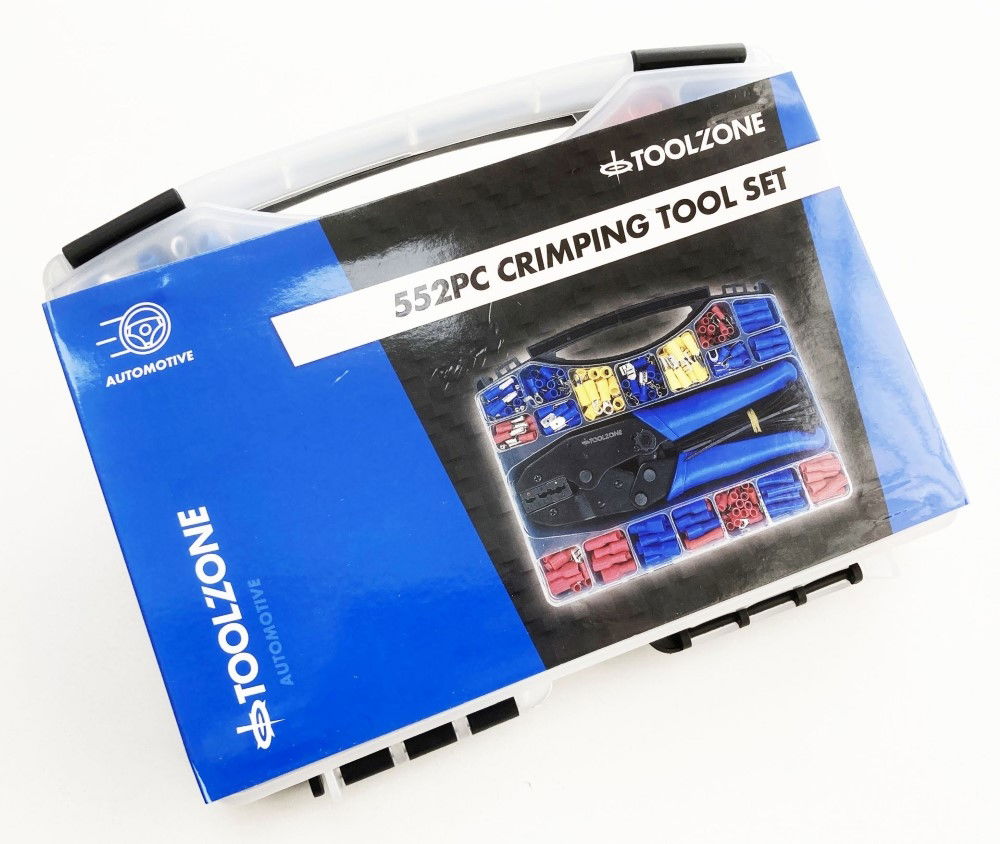 CRIMPING TOOL SET 552PC WITH INSULATED TERMINALS AND ACCESSORIES - TOOLZONE KDPPL130