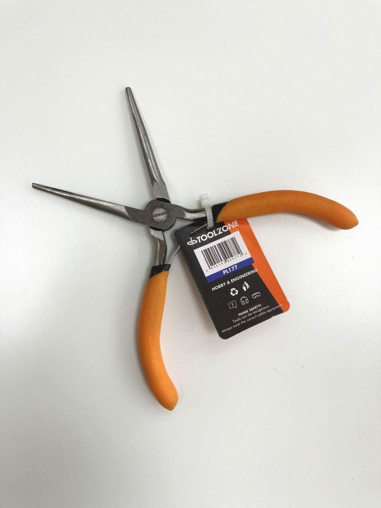 MINI NEEDLE NOSE PLIER SPRING LOADED FOAM HANDLES - TOOLZONE KDPPL177