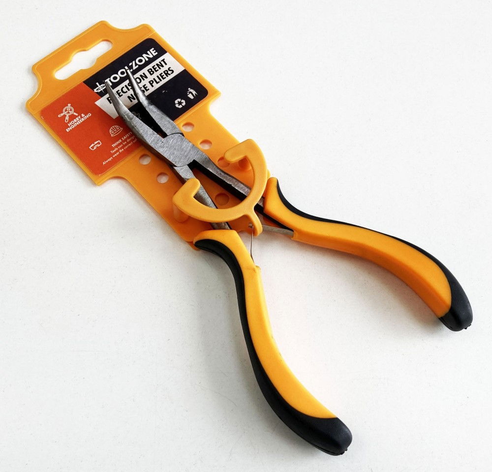 PRECISION BENT NOSE PLIERS LEAF SPRING CARBON STEEL - TOOLZONE KDPPL186