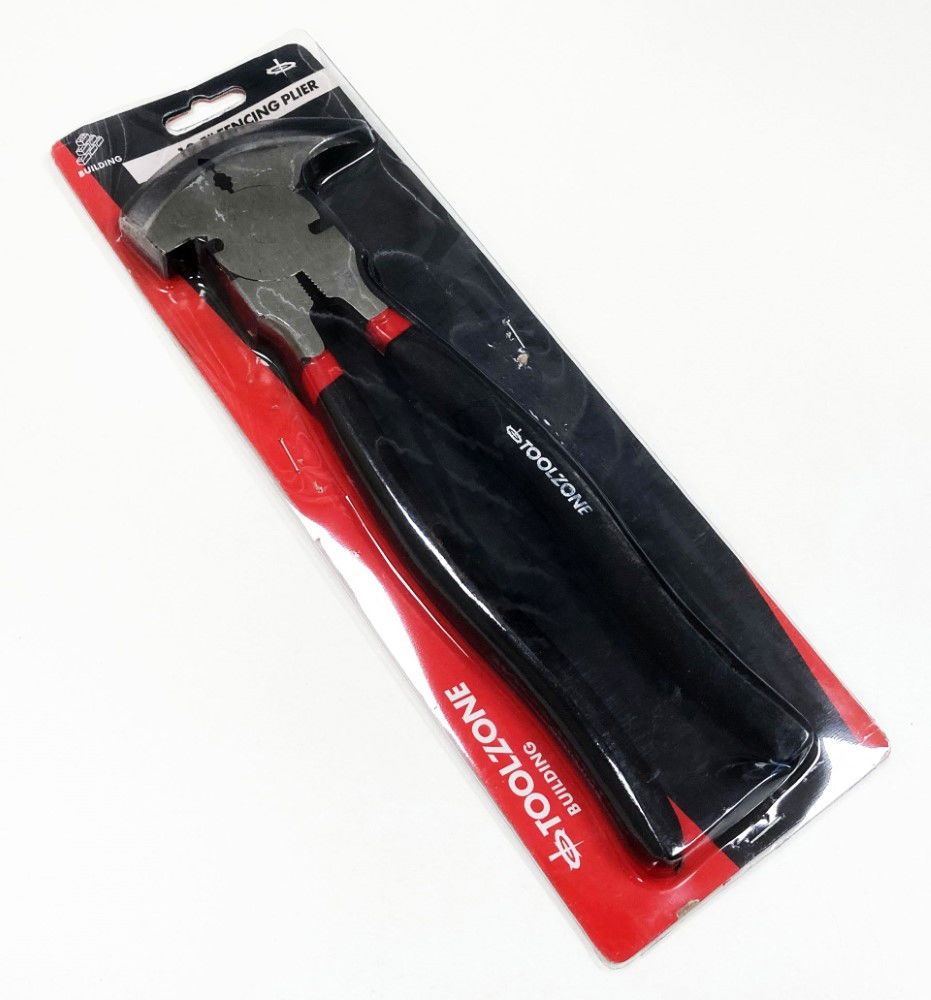 FENCING PLIERS 10.5 DROP FORGED CARBON STEEL DIPPED HANDLE - TOOLZONE KDPPL223