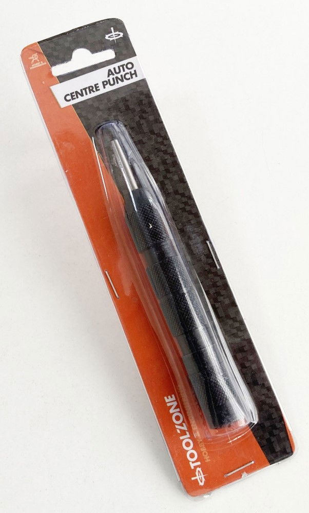 AUTO CENTRE PUNCH 135 x 20mm KNURLED STEEL BODY - TOOLZONE KDPPN015