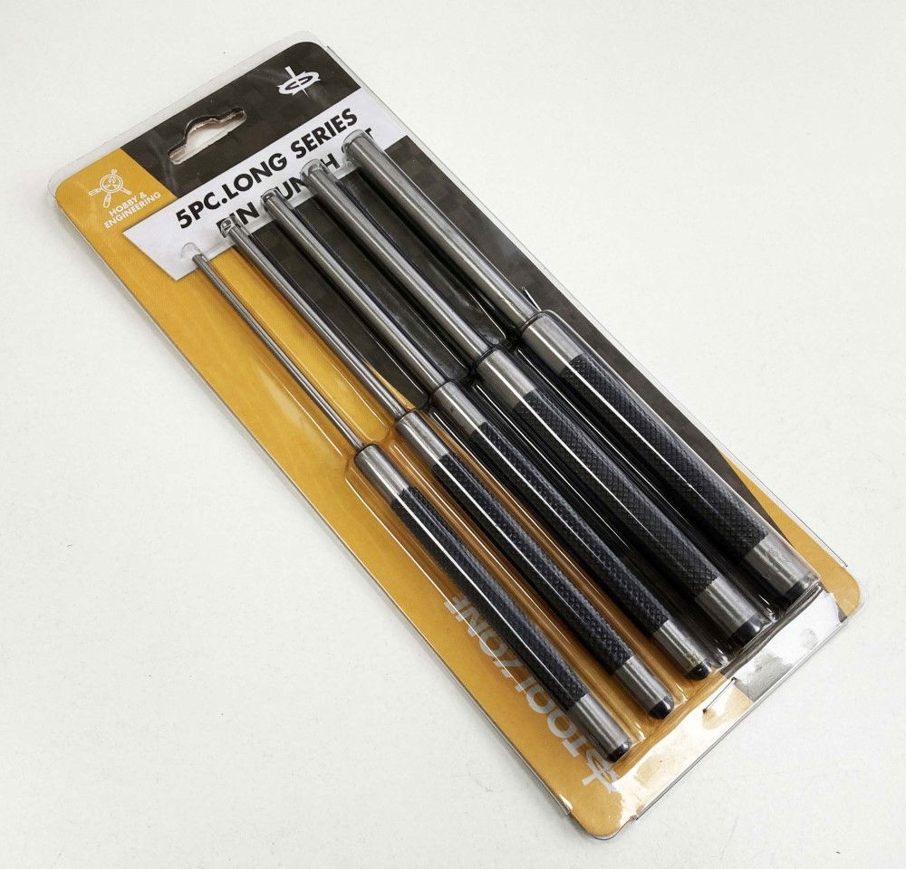 PIN PUNCH SET PARALLEL 5PC 1/8, 3/16, 1/4, 5/16, 3/8 HARDENED STEEL - TOOLZONE KDPPN100
