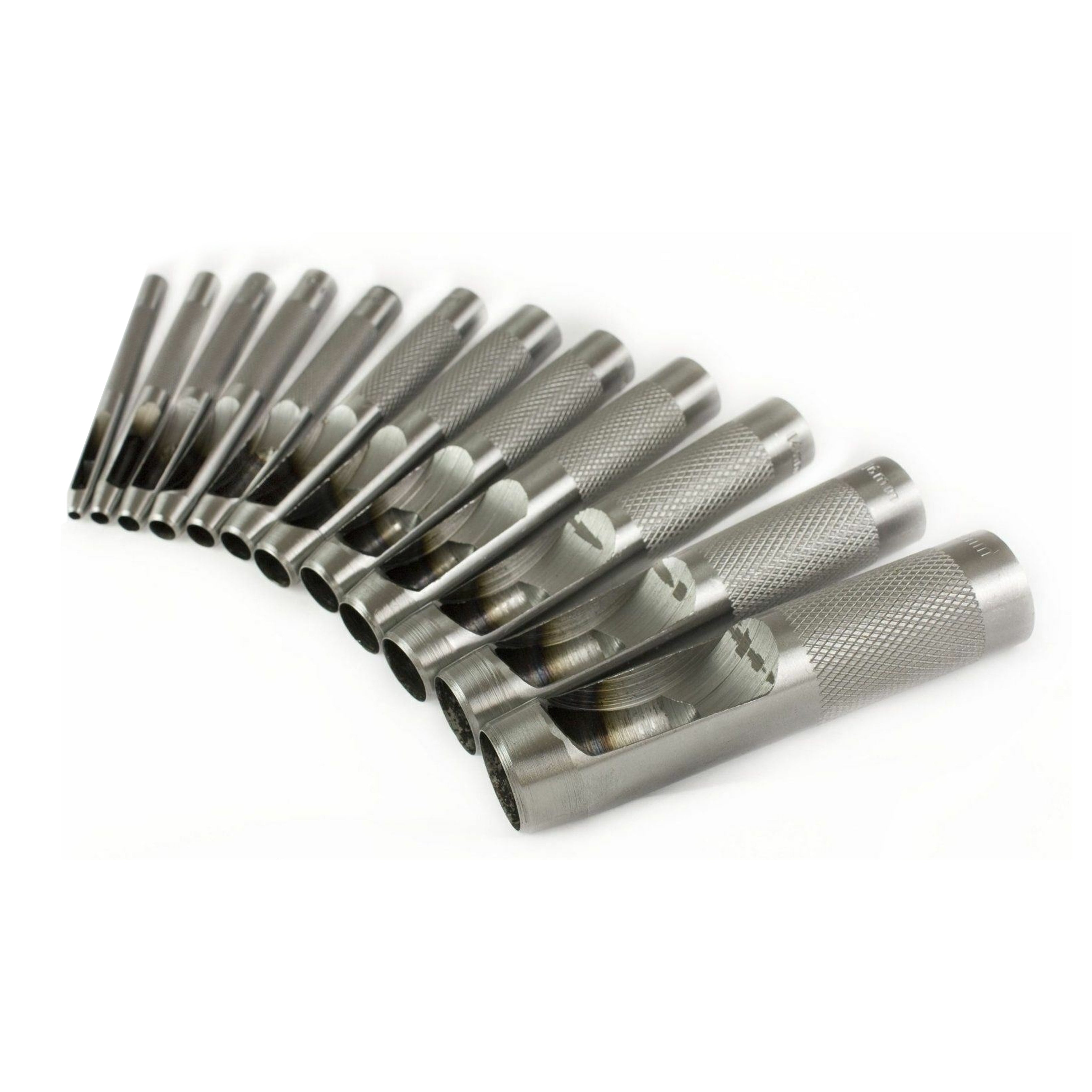 HOLLOW PUNCH SET 12PC 3mm TO 19mm HIGH CARBON STEEL - TOOLZONE KDPPN104