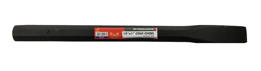 COLD CHISEL 12 x 1 DROP FORGED HARDENED STEEL BLACK FINISH - TOOLZONE KDPPN160