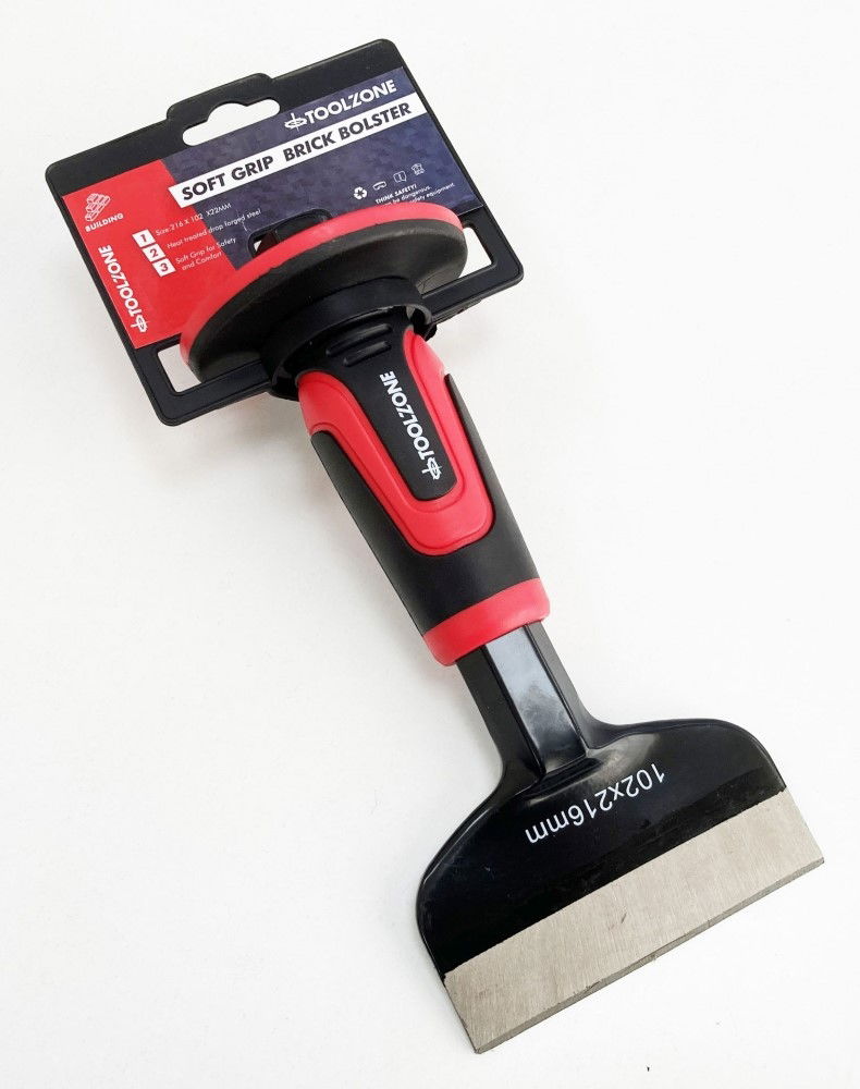 BRICK BOLSTER 216 x 102 x 22mm DROP FORGED STEEL SOFT GRIP - TOOLZONE KDPPN171