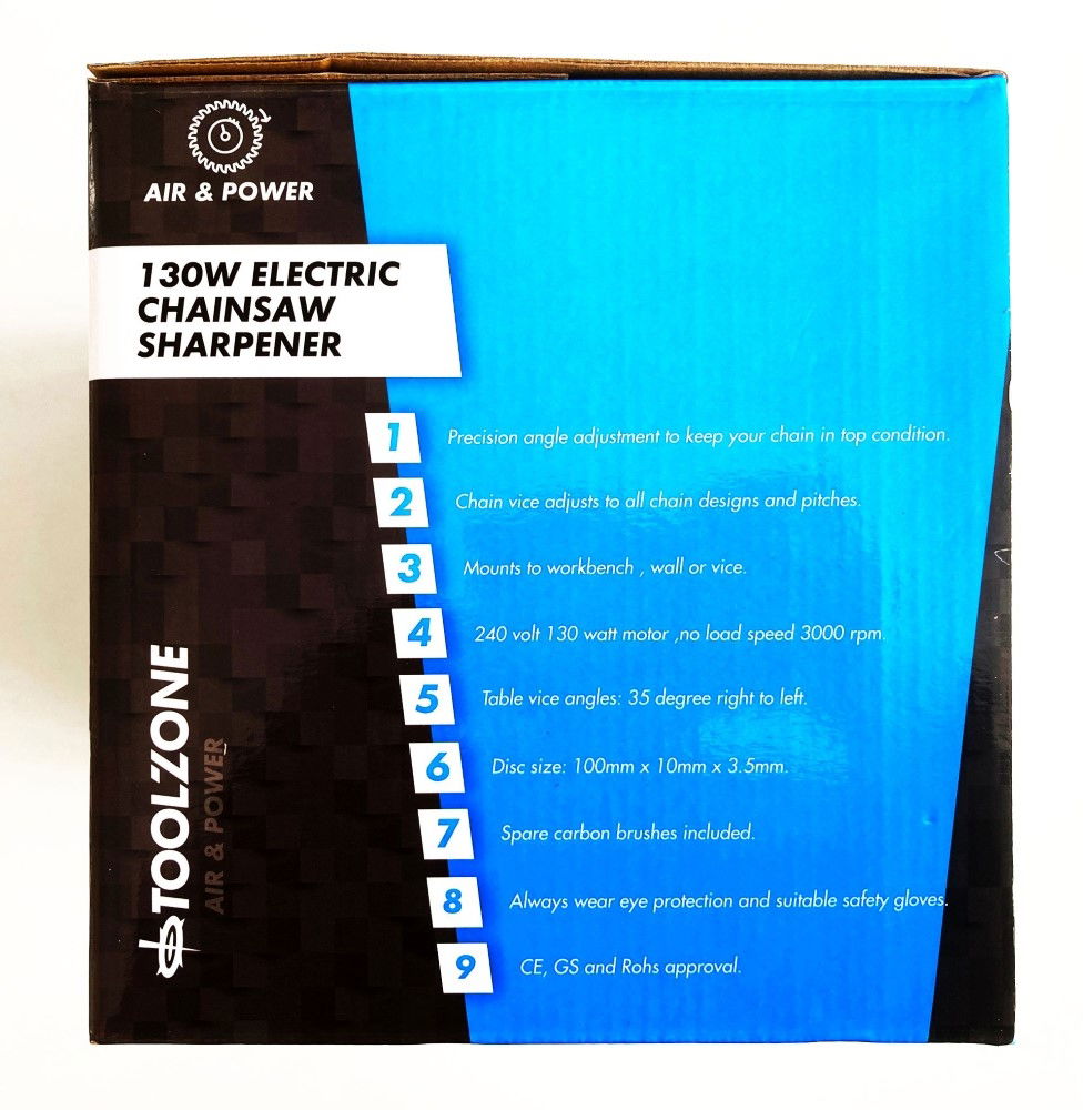 ELECTRIC CHAIN SAW SHARPENER 130W 230V 100 x 10 x 3.5mm DISC - TOOLZONE KDPPW010