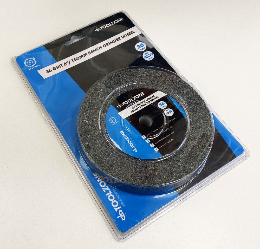GRINDING WHEEL COARSE 6 36GRIT 19mm THICK ALUMINIUM OXIDE - TOOLZONE KDPPW020C