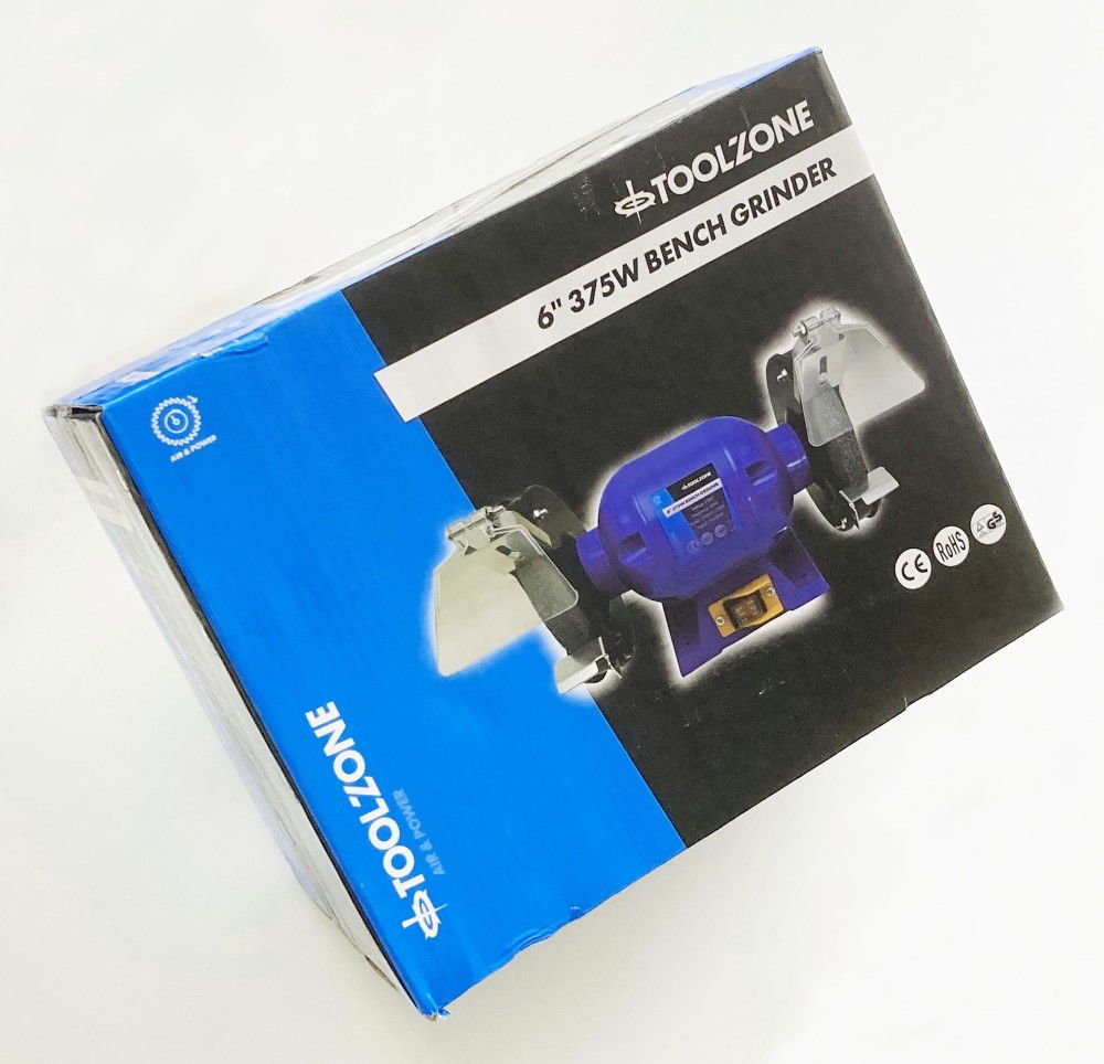 BENCH GRINDER 6 375W 1/2HP 230V WITH FINE AND COARSE WHEELS - TOOLZONE KDPPW057