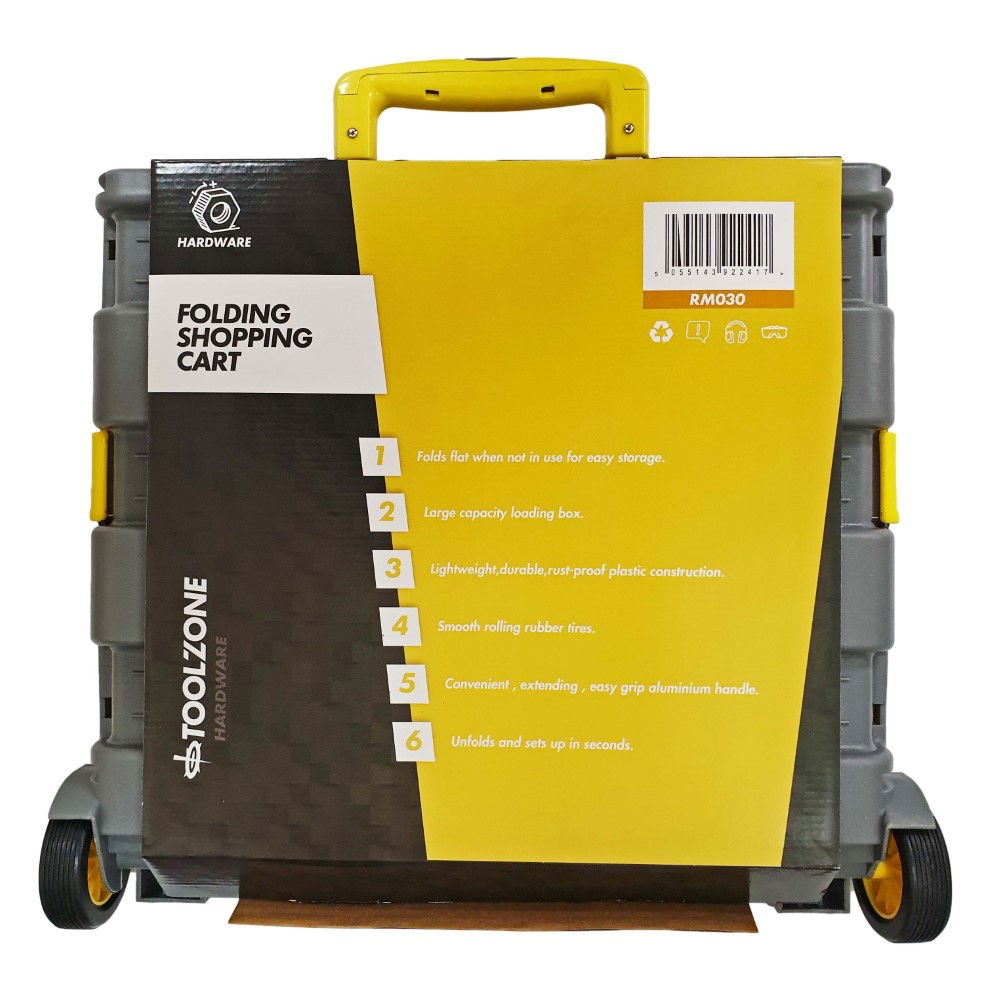 SHOPPING CART EXTRA LARGE YELLOW AND GREY PLASTIC - TOOLZONE KDPRM030