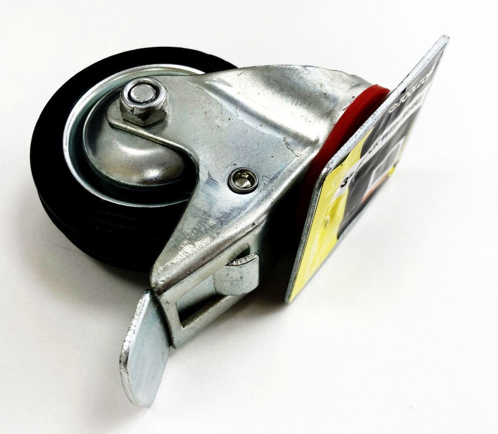 CASTOR SWIVEL WITH BRAKE 3 45kg PLATE 74x60mm - TOOLZONE KDPRM031