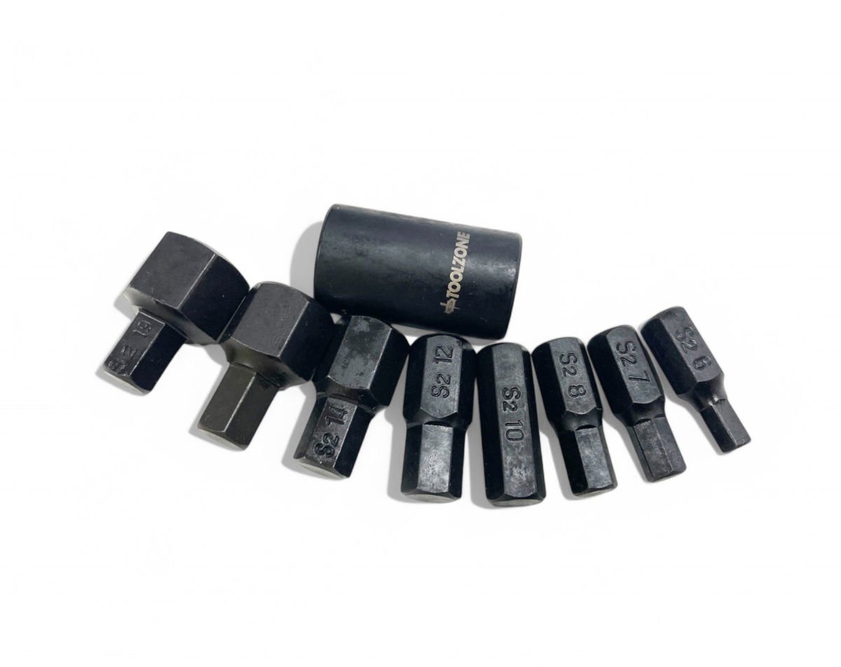 IMPACT HEX BIT SET 9PC H6-H19 1/2 DRIVE - TOOLZONE KDPSD066