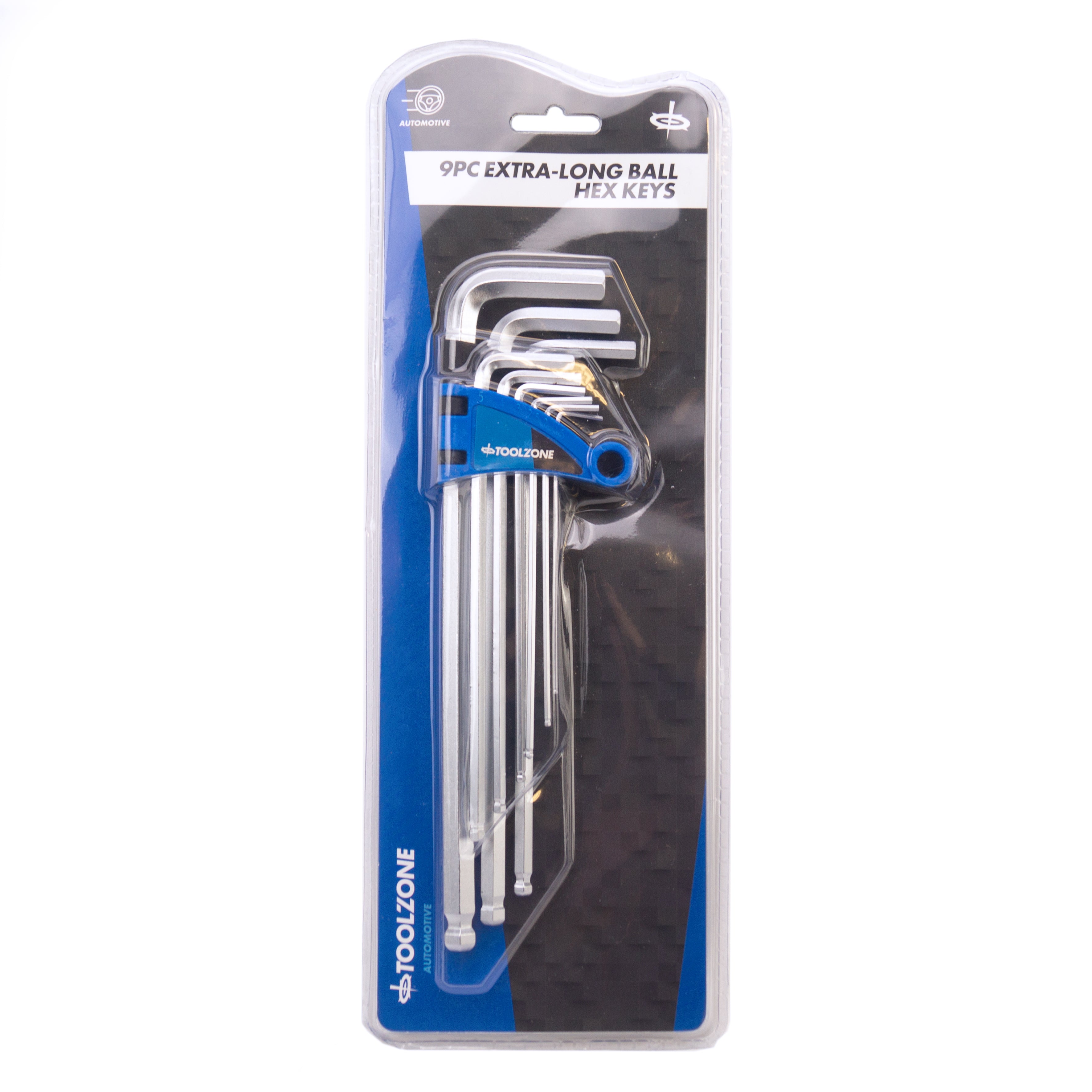 EXTRA-LONG BALL HEX KEY SET 9PC 1.5-10mm - TOOLZONE KDPSD075