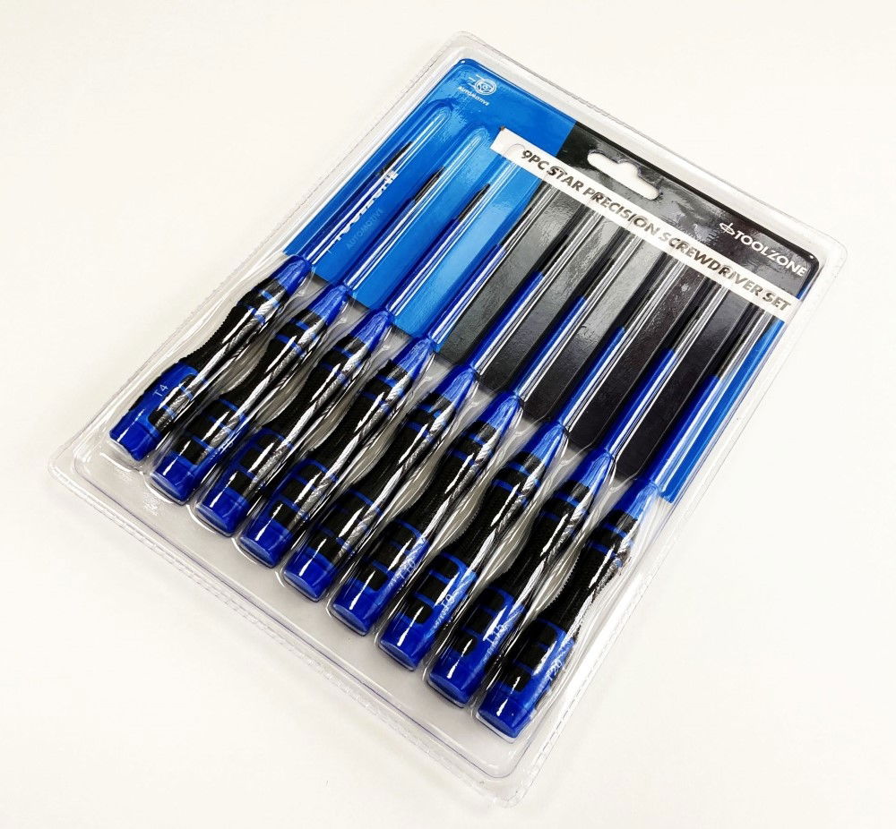 PRECISION STAR SCREWDRIVER SET 9PC T4-T20 SOFT GRIP - TOOLZONE KDPSD084