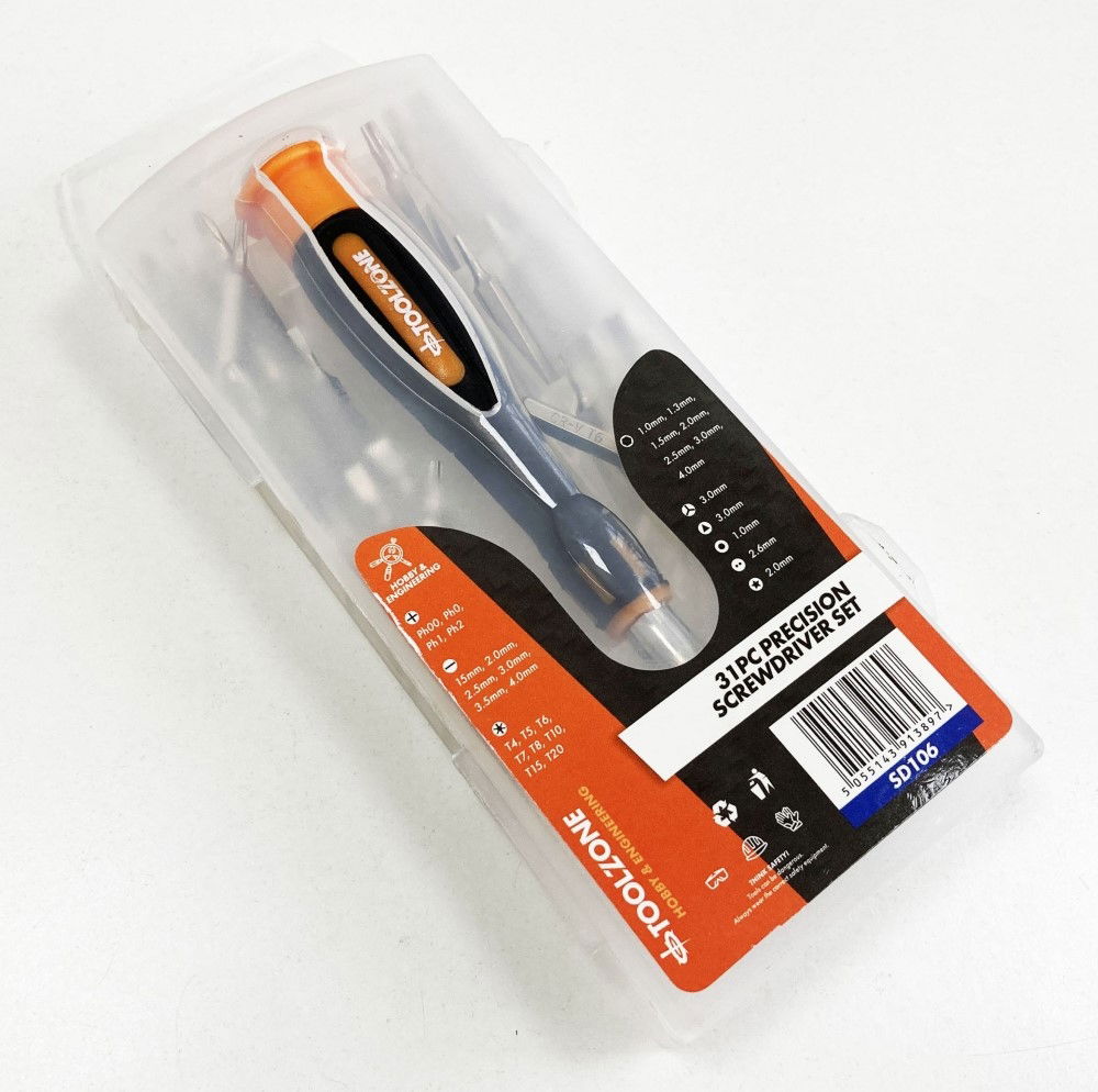 PRECISION SCREWDRIVER SET 31PC IN CASE 5/32 SHANK - TOOLZONE KDPSD106