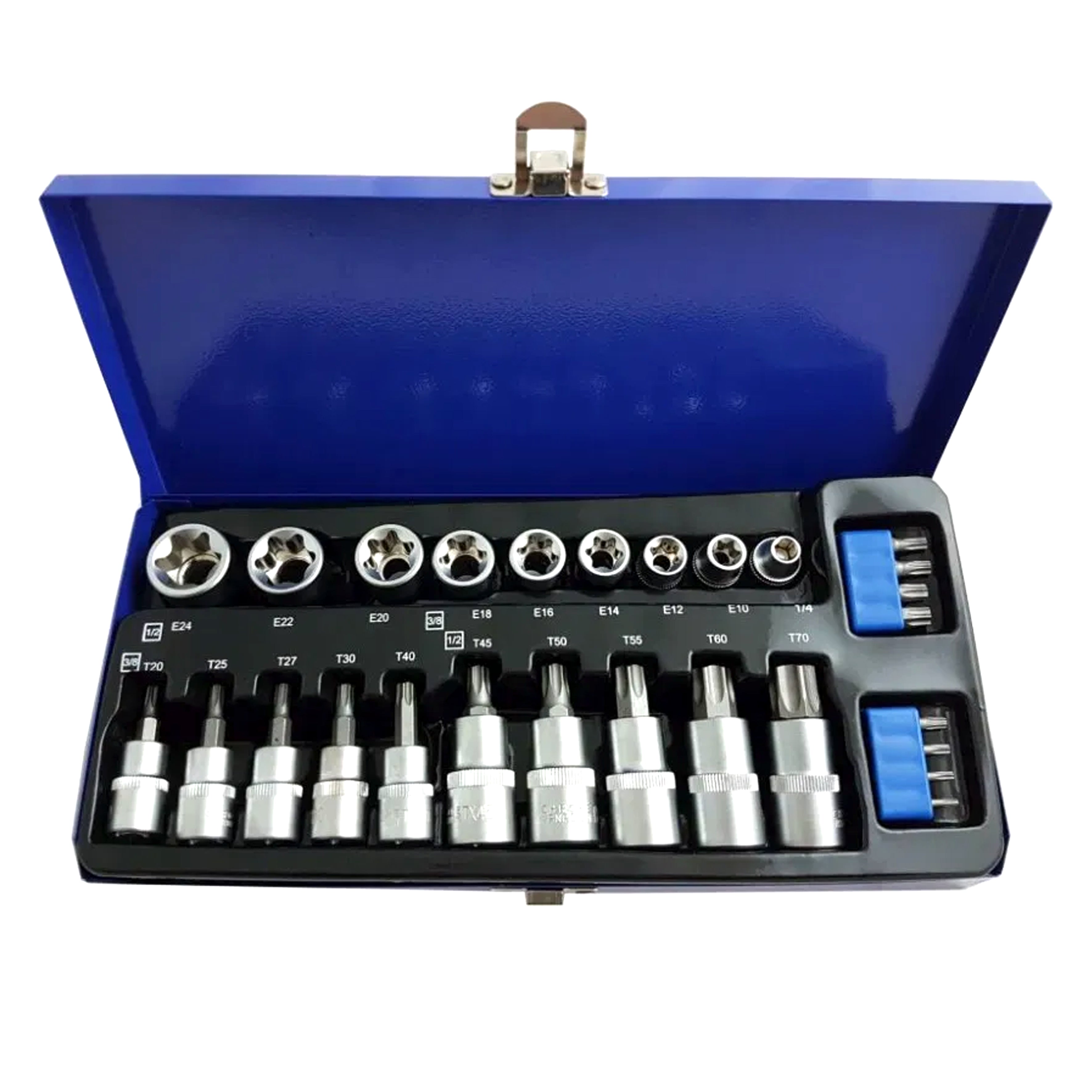 STAR BITS AND E SOCKET SET 27PC 3/8 1/2 - TOOLZONE KDPSD128