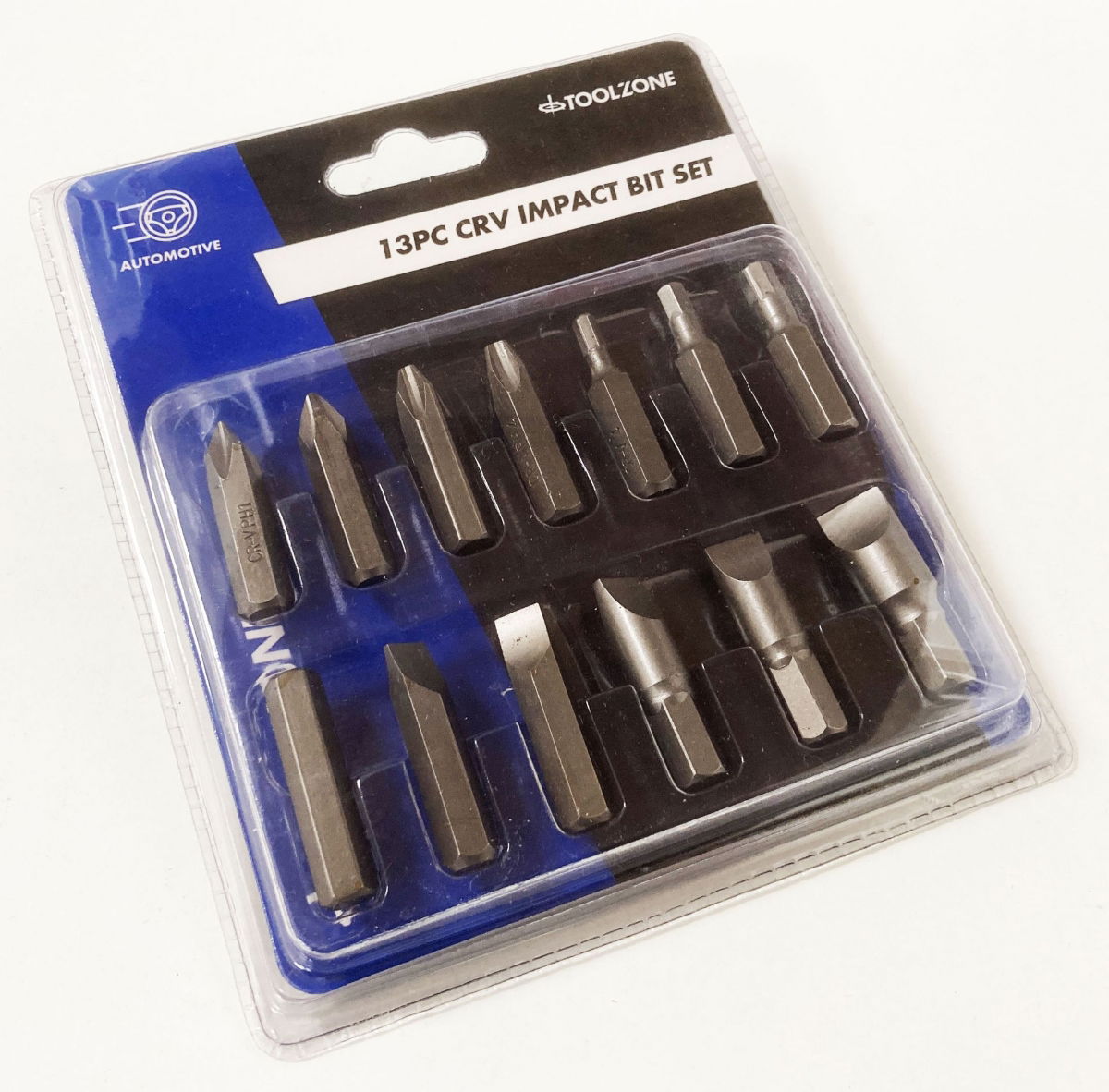 IMPACT BIT SET 13PC PH1-4 SLOT 5-12mm HEX 4-6mm - TOOLZONE KDPSD174