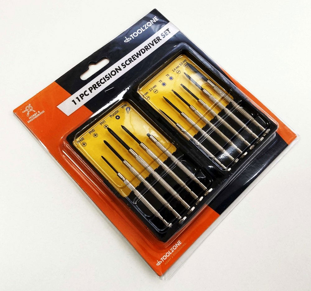 PRECISION SCREWDRIVER SET 11PC PHILLIPS 00-1 SLOT 1-3mm - TOOLZONE KDPSD211