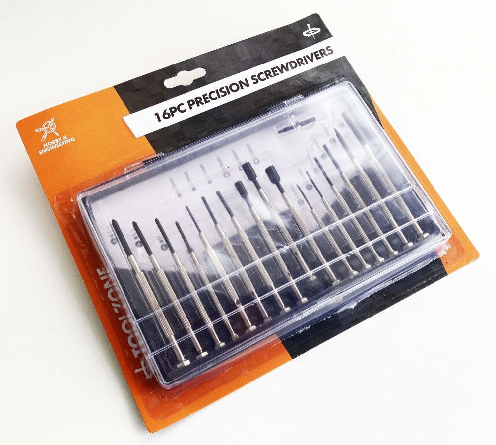 PRECISION SCREWDRIVER SET 16PC PHILLIPS 00-2 SLOT 1-3.5mm HEX 1.5-2.5 STAR 3-5 - TOOLZONE KDPSD212